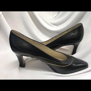 Bally pumps.  Women’s size 7 1/2. Black gold pipe